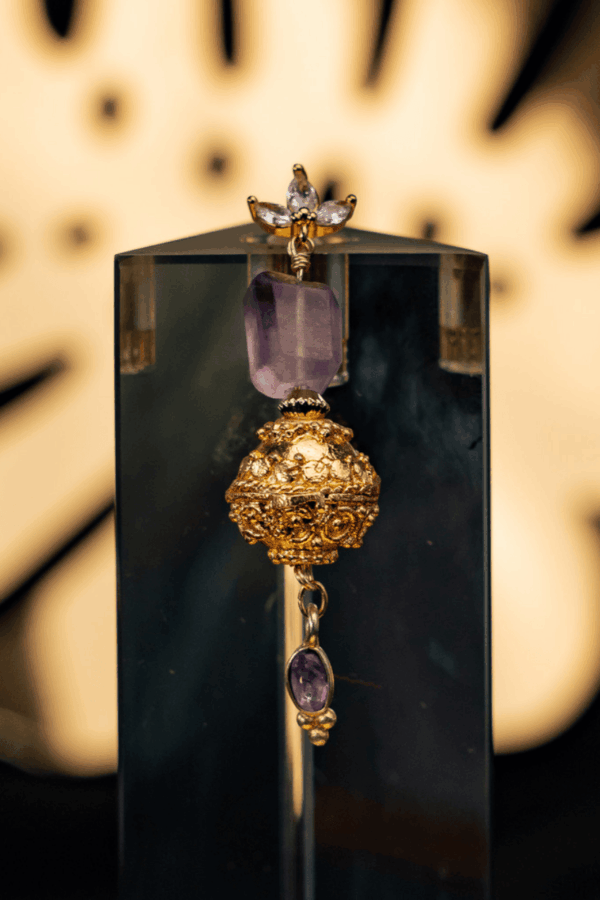 Boucle BAMAKO fluorites et améthystes unitaire