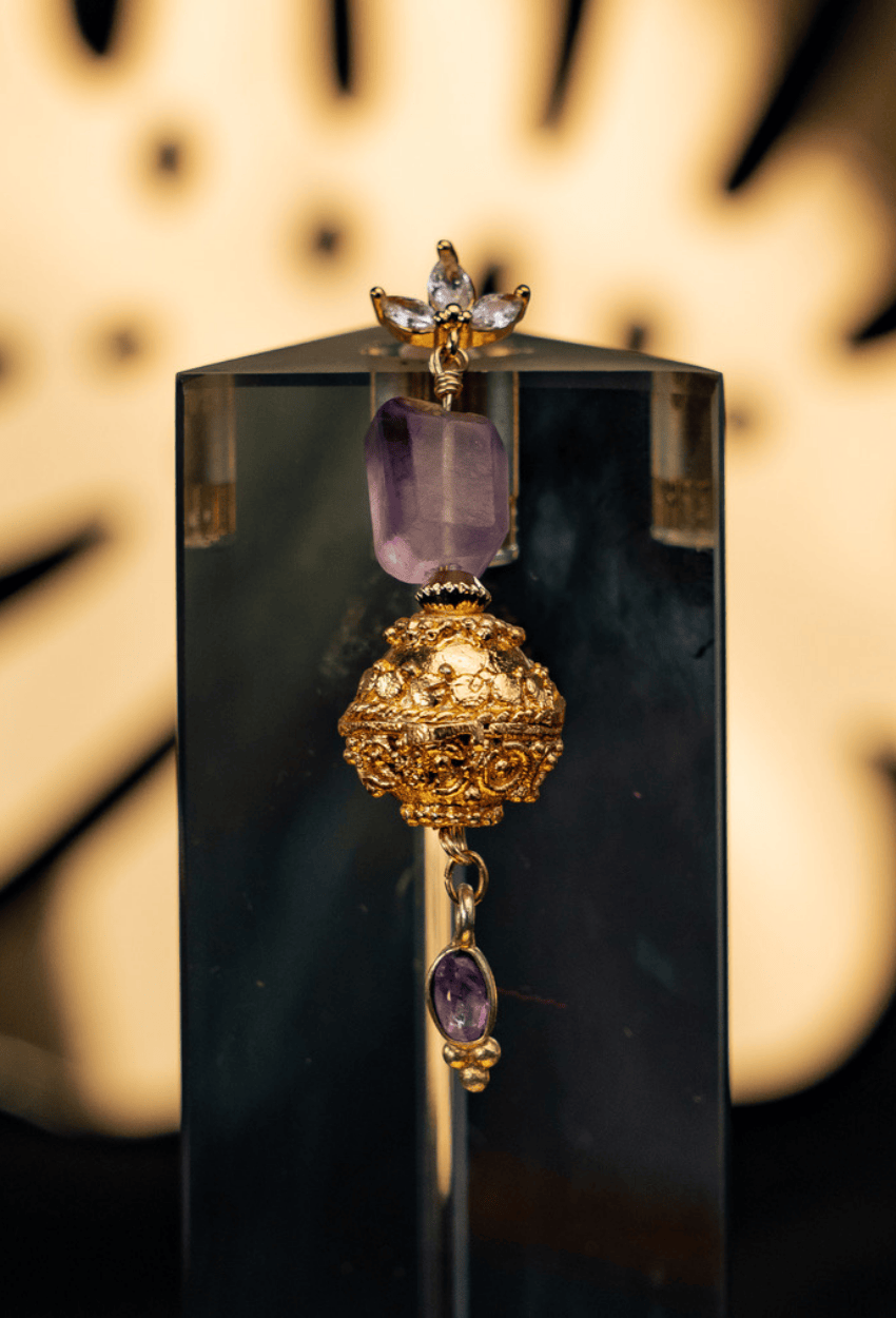 Boucle BAMAKO fluorites et améthystes unitaire