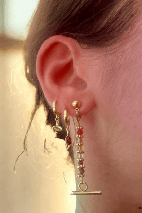 Boucles LE CAP pendantes portées oreille droite