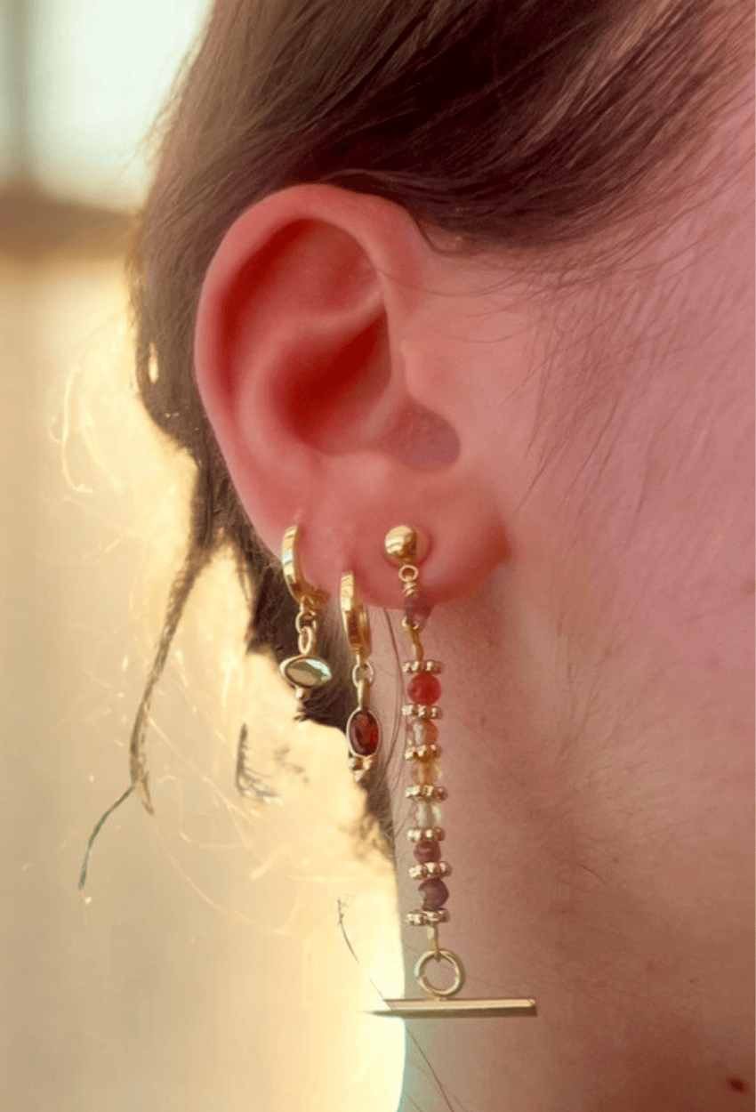 Boucles LE CAP pendantes portées oreille droite