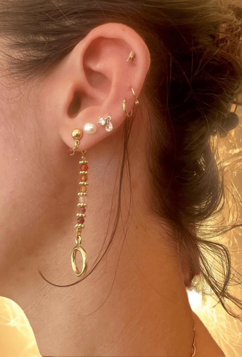 Boucles LE CAP pendantes portées oreille gauche