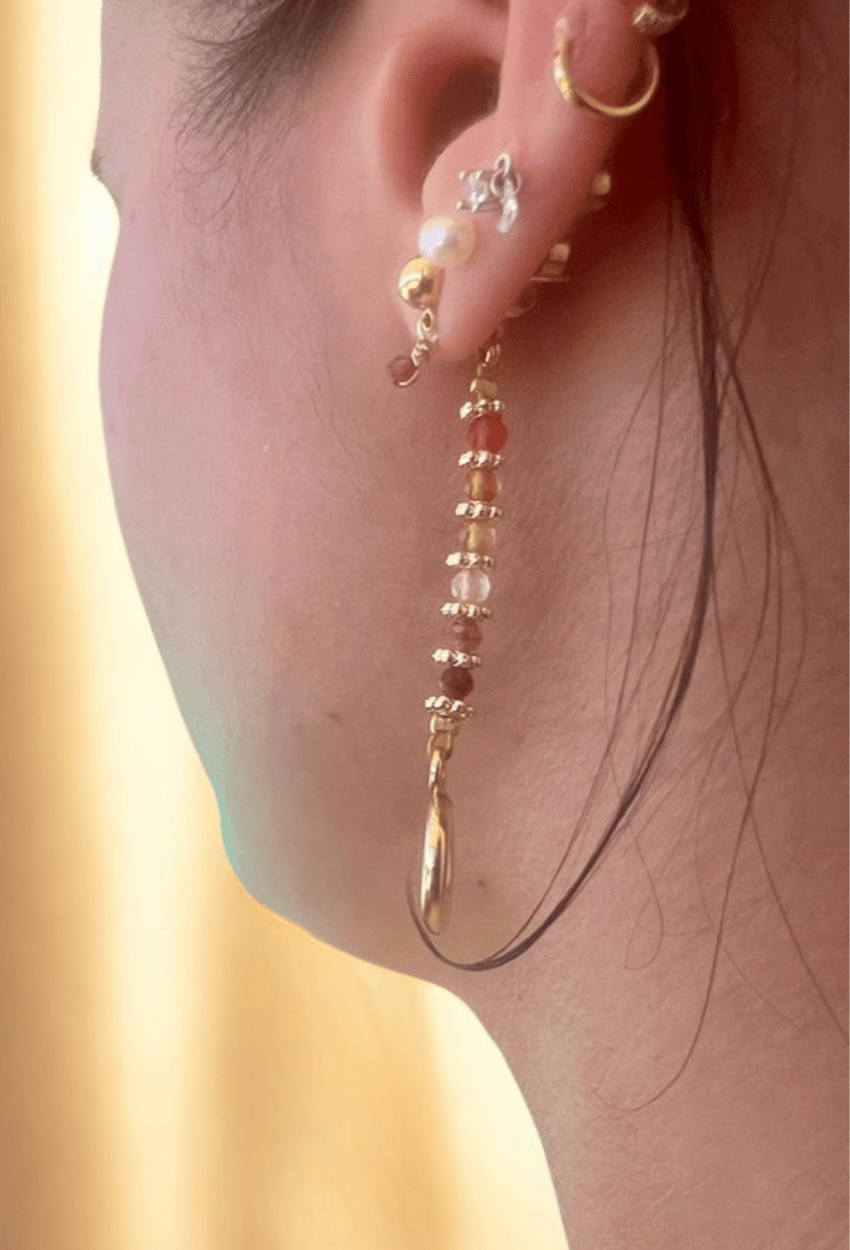 Boucles LE CAP pendantes portées oreille gauche 2