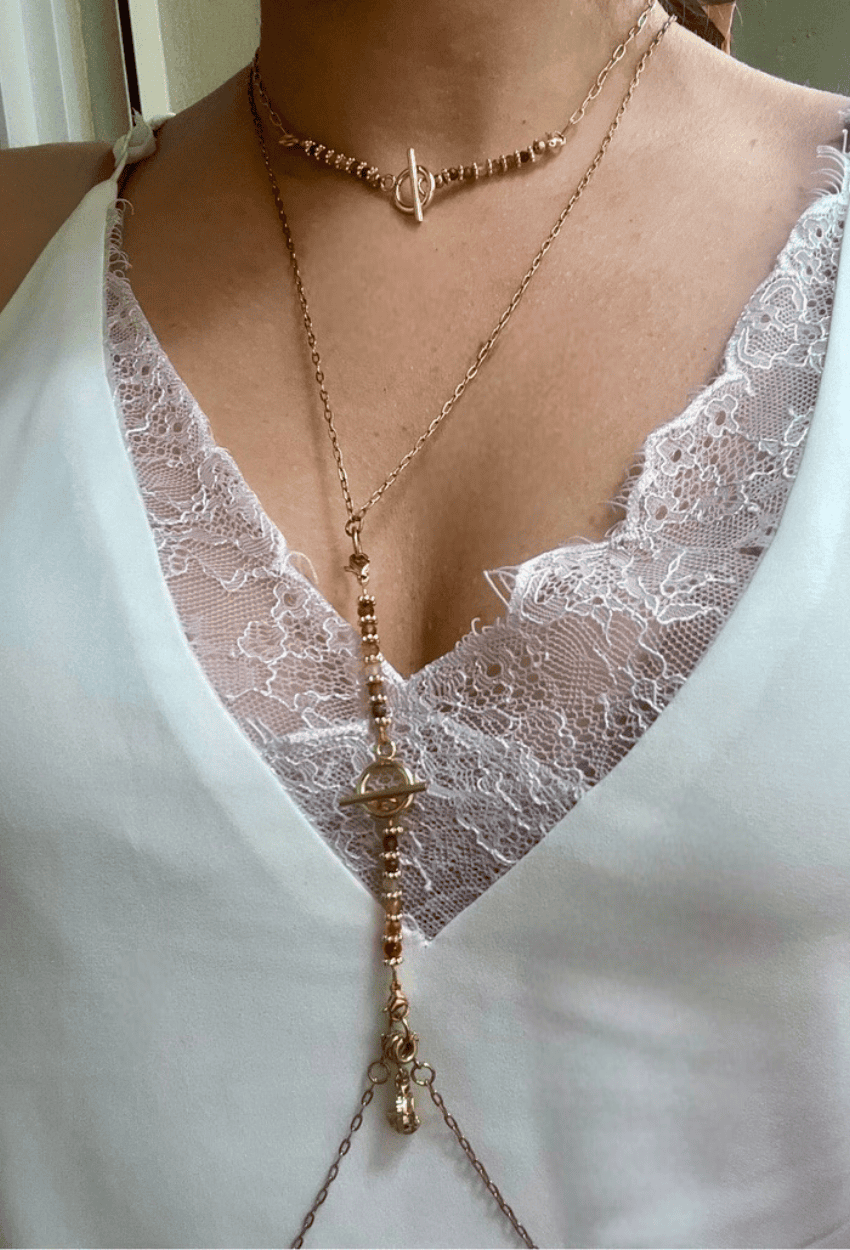 Collier LE CAP et bijou de corps LE CAP sur chaîne JAIPUR