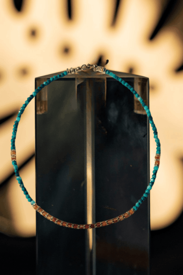 Collier JOHANNESBURG chrysocolles - cornalines