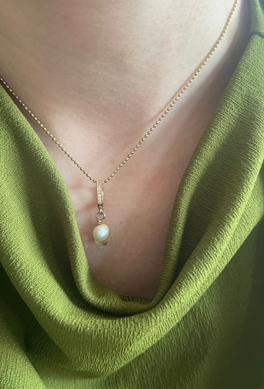 créole pendentif perle citrine