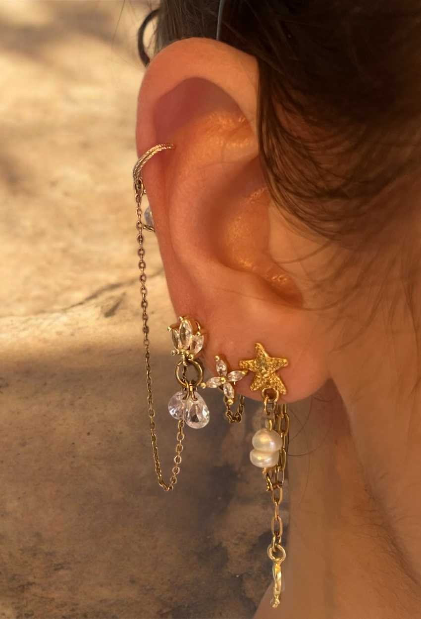 mignardise chaînette double zircons GF 1