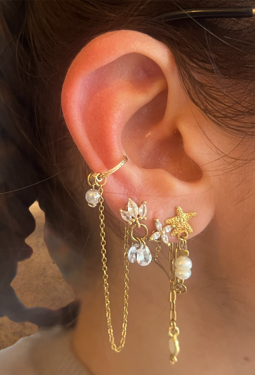 mignardise chaînette double zircons GF 2