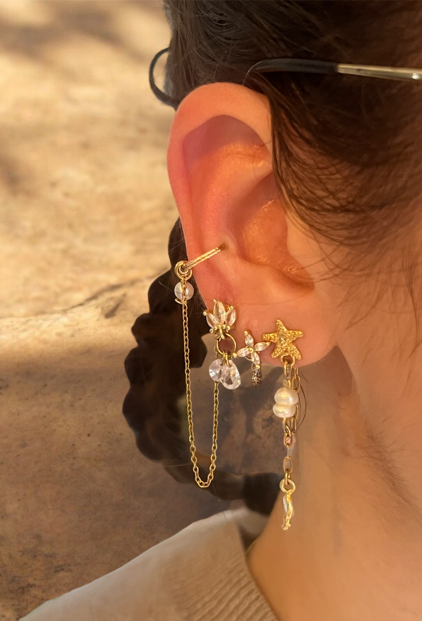 mignardise chaînette double zircons GF 4