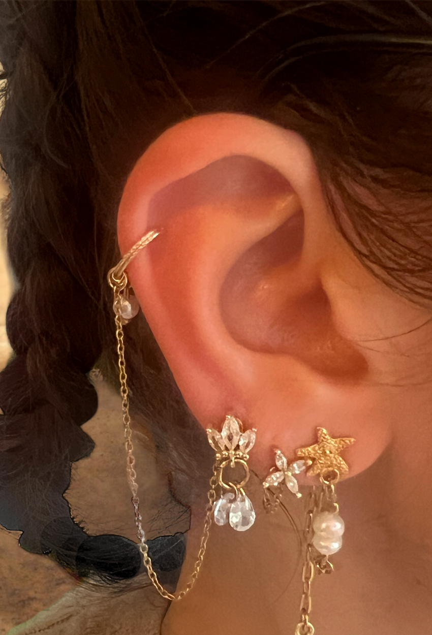 mignardise chaînette double zircons GF 7