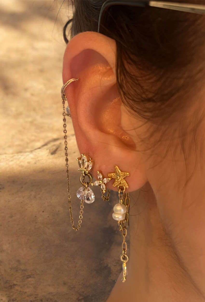 mignardise chaînette double zircons GF 8