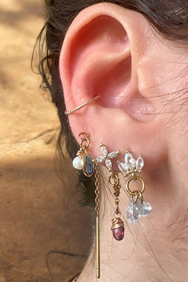 mini-créole goldfilled diamanté ear-cuff