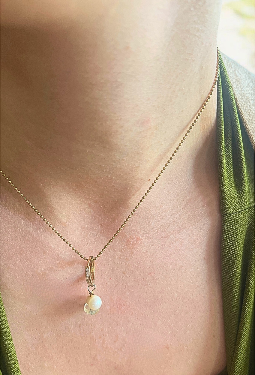 mignardise créole perle citrine pendantif