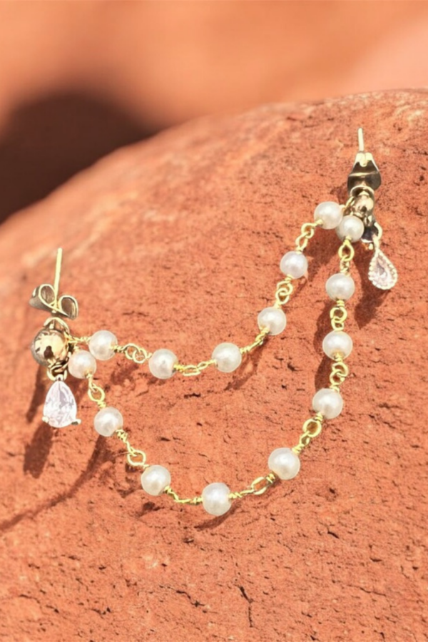 mignardise double chaînette et ses puces zircons