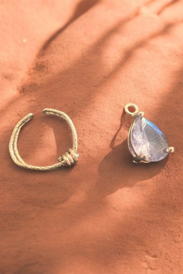 mignardise zircon indigo et créole double goldfilled