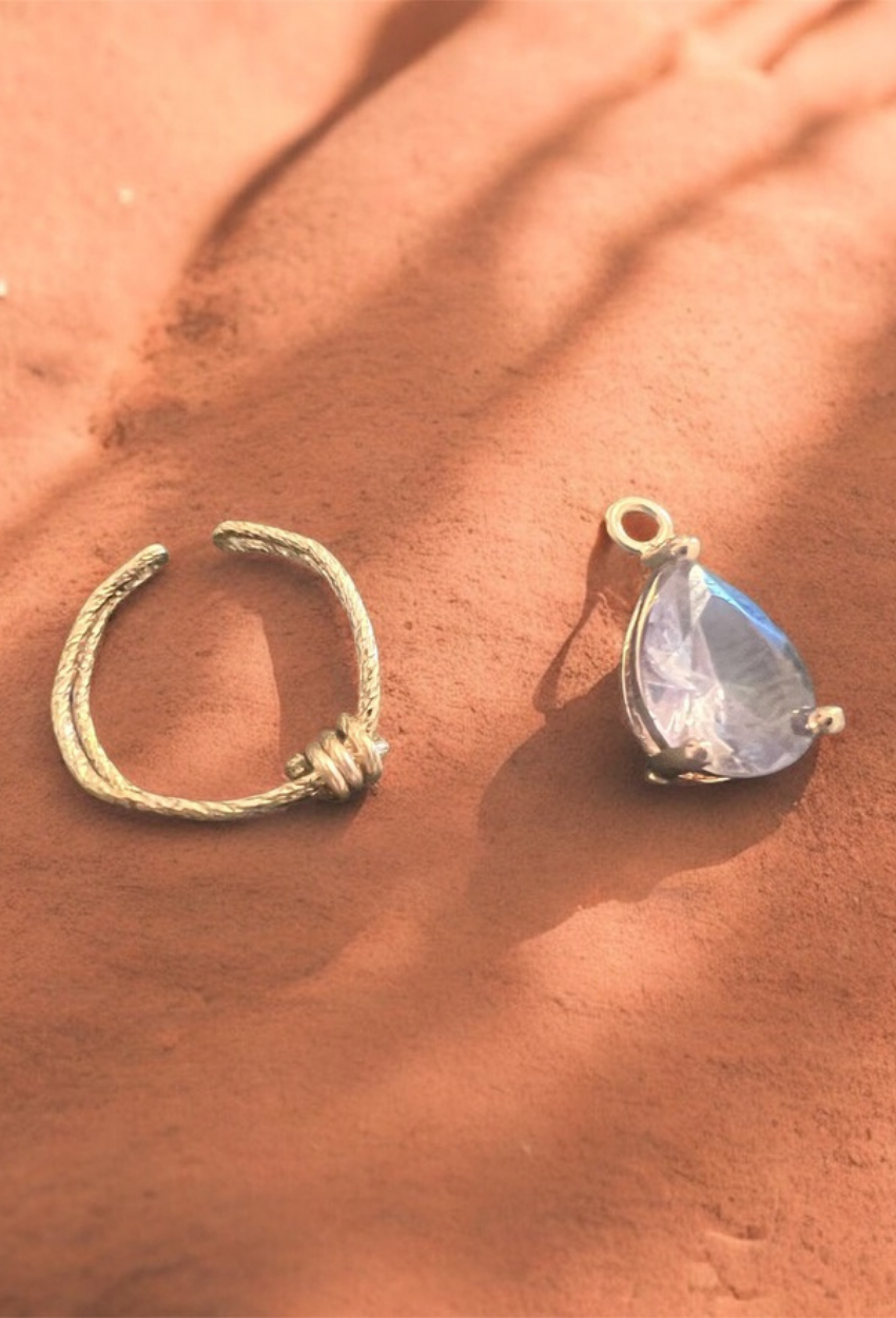 mignardise zircon indigo et créole double goldfilled