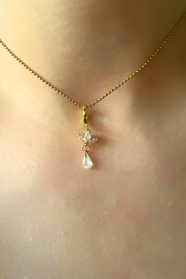 Mignardise mini-créole fleur zircon pendentif