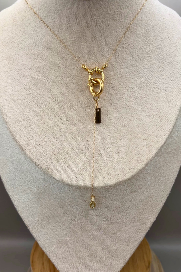 Charm en T goutte zircon jaune